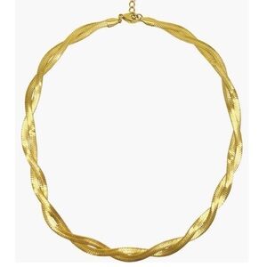 $245 Adornia Water-Resistant  Braided Herringbone Chain Necklace
